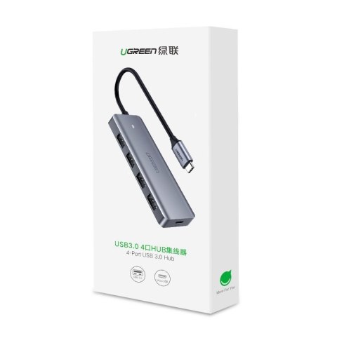 HUB Rozdzielacz USB-C - 4x USB 3.2 z portem zasilania USB-C szary UGREEN