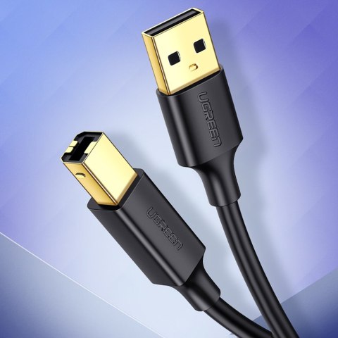 Kabel przewód USB Typ B do drukarki męski - USB 2.0 męski 480Mbps 1m czarny UGREEN
