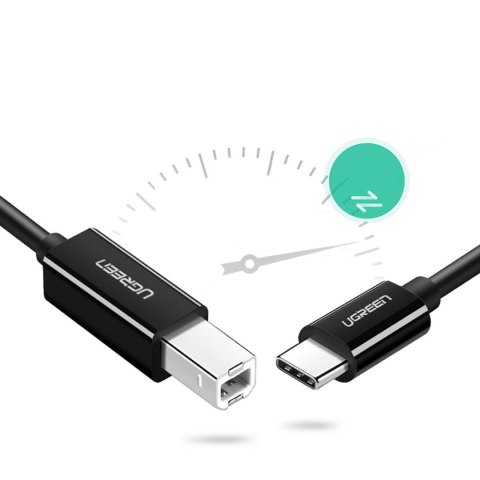 Kabel przewód do drukarki USB-C - USB-B 480Mb/s 2m czarny UGREEN