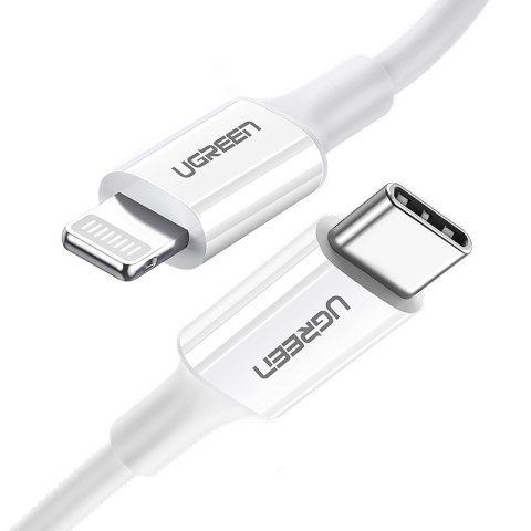 Kabel przewód do iPhone MFi USB-C - Lightning 20W 3A 0.5m biały UGREEN