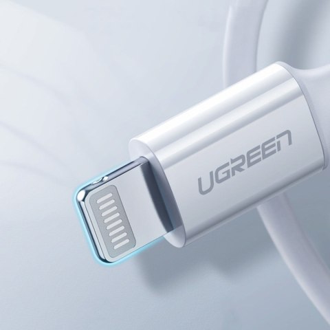Kabel przewód do iPhone MFi USB-C - Lightning 20W 3A 0.5m biały UGREEN