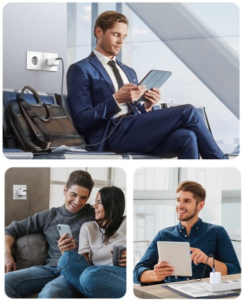 Szybka ładowarka sieciowa GaN 1x USB-C 30W PD Nexode Mini biała UGREEN