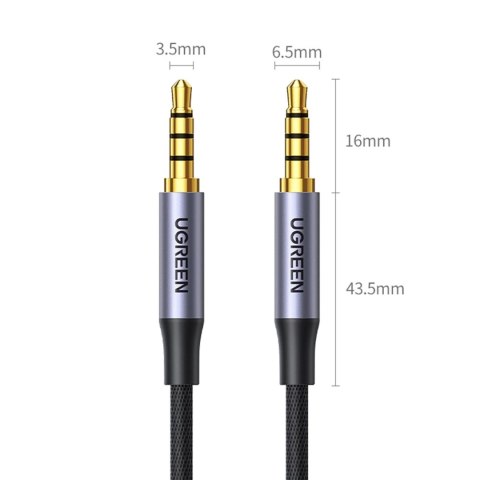 Kabel przewód audio mini jack 3.5mm - mini jack 3.5mm 1m - szary UGREEN