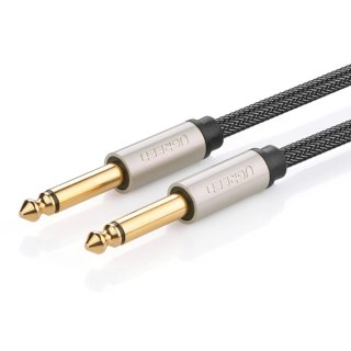 Kabel przewód audio mono TS jack 6.35mm - jack 6.35mm 1m - szary UGREEN