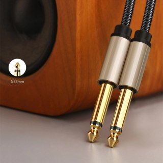 Kabel przewód audio mono TS jack 6.35mm - jack 6.35mm 1m - szary UGREEN