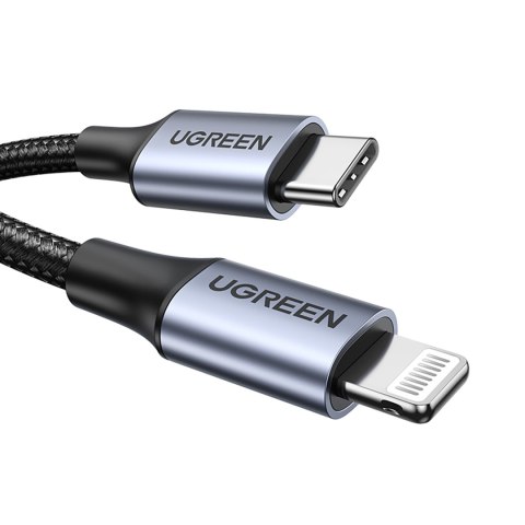 Kabel przewód do iPhone Lightning - USB-C 2.0 MFi 1m - szary UGREEN