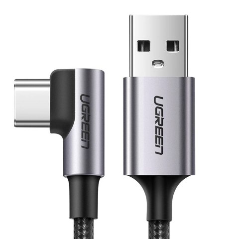 Kabel przewód kątowy USB-A - USB-C 3A 3m - szary UGREEN