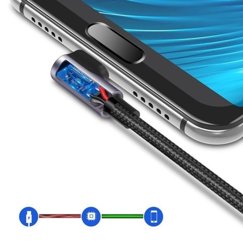 Kabel przewód kątowy USB-A - USB-C 3A 3m - szary UGREEN