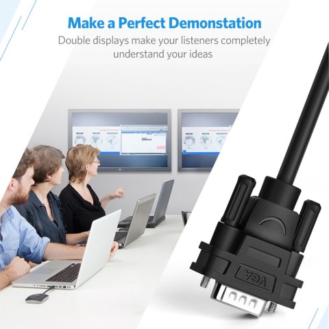 Rozdzielacz ekranów monitorów adapter Video VGA - 2x VGA czarny UGREEN