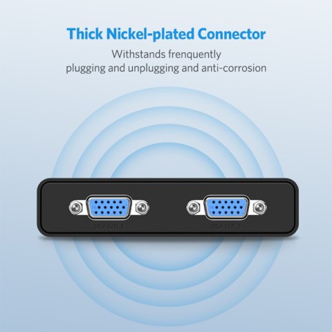 Rozdzielacz ekranów monitorów adapter Video VGA - 2x VGA czarny UGREEN