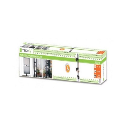 Uchwyt biurkowy LCD/LED 13-27cali podwójny, czarny Techly