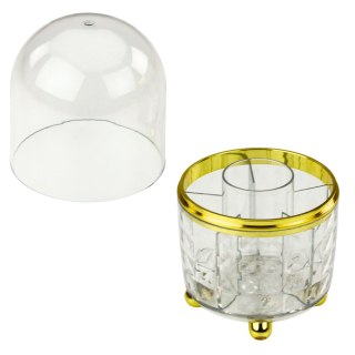 Organizer Na Pędzle i Kosmetyki Obrotowy 360° Z Osłoną Przeźroczysty LEAN