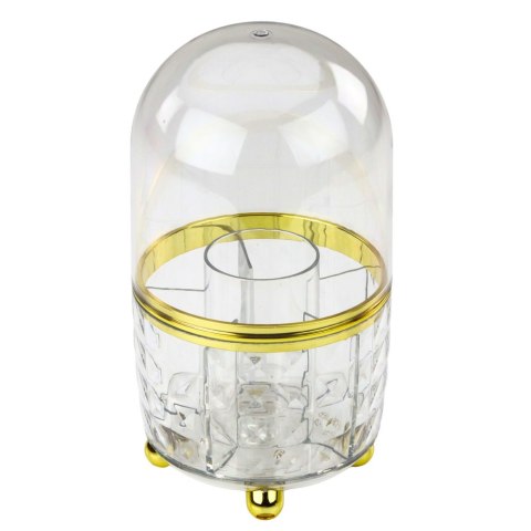 Organizer Na Pędzle i Kosmetyki Obrotowy 360° Z Osłoną Przeźroczysty LEAN