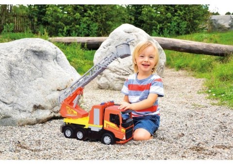 Pojazd Straż pożarna Worxx z drabiną Volvo FMX w pudełku Lena