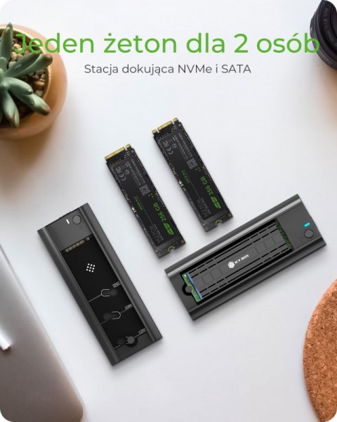 Stacja dokująca IB-180MC-C31 M.2 NVMe&SATA Docking, USB 3.2 (Gen2) Type-C, Aluminium IcyBox