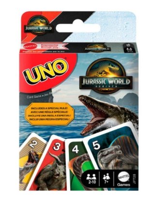 Gra UNO Jurassic World Odrodzenie Mattel