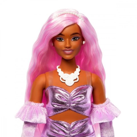 Lalka Barbie Deluxe Style 1 Metaliczna różowa sukienka Mattel