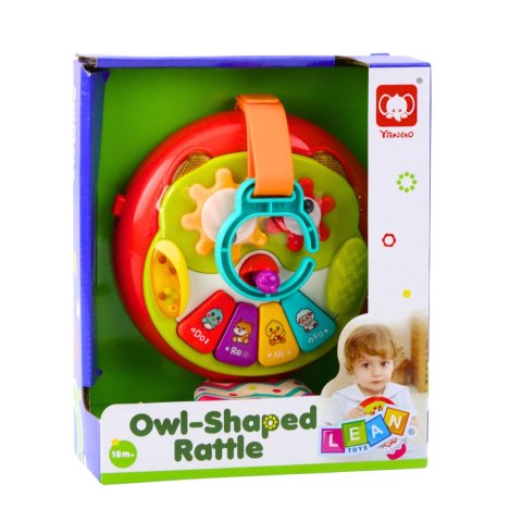 Interaktywna Sowa Zawieszka Ruchome Elementy Pianinko Szeleszczący Ogon LEAN Toys