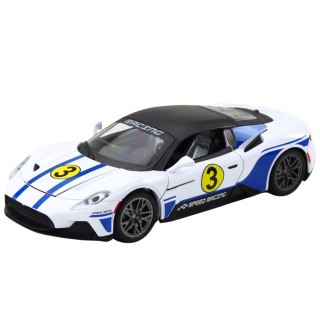 Samochód Metalowy Sportowy Światła Dźwięki Napęd Biały 1:22 LEAN Toys