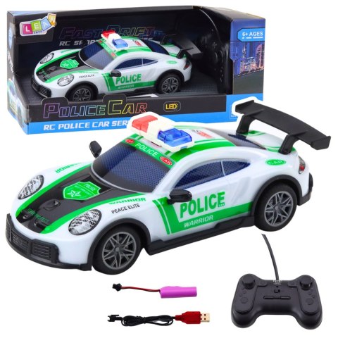 Samochód Policyjny Sportowy Zdalnie Sterowany RC Drift Światła LED 1:22 LEAN Toys