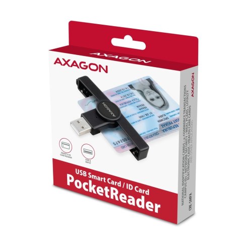CRE-SMPA Czytnik kart identyfikacyjnych PocketReader USB-A AXAGON