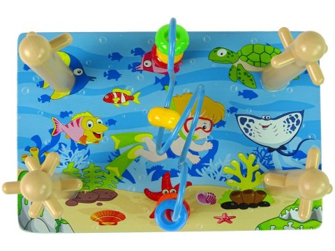 Drewniane Klocki Sorter Morski Świat Koraliki Edukacyjne LEAN Toys