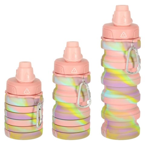 Butelka na wodę bidon silikonowy składany z uchwytem BPA FREE 500ml tęczowy Kik Sp. z o. o. Sp. k.