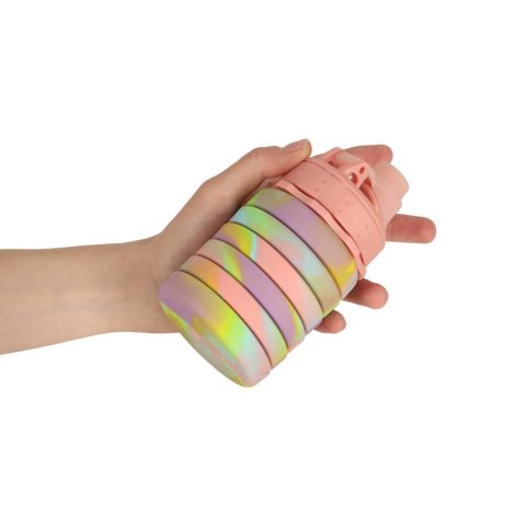 Butelka na wodę bidon silikonowy składany z uchwytem BPA FREE 500ml tęczowy Kik Sp. z o. o. Sp. k.