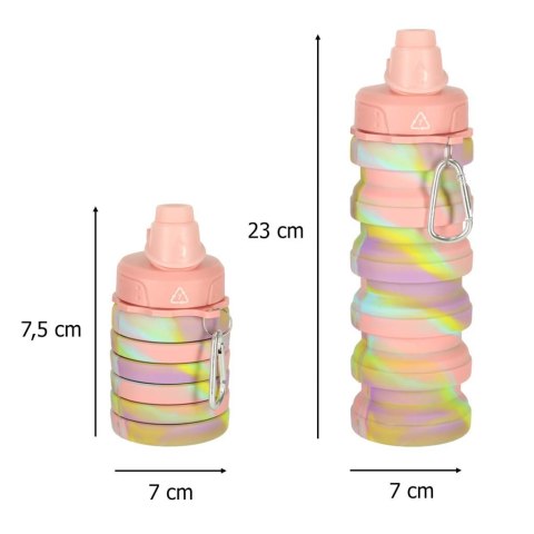 Butelka na wodę bidon silikonowy składany z uchwytem BPA FREE 500ml tęczowy Kik Sp. z o. o. Sp. k.