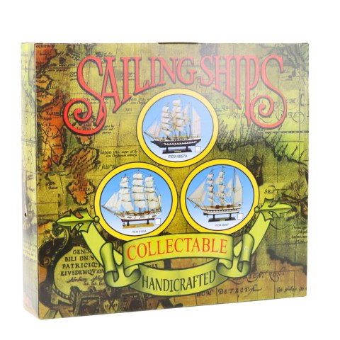 Model Kolekcjonerski Dekoracyjny Statek Żaglowiec Fregata Biały 49x43cm LEAN Toys