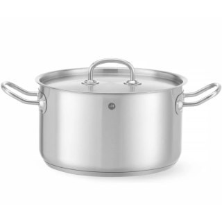 Garnek średni Kitchen Line z pokrywką 6 l śr. 240 x 135 mm - Hendi 836309 Hendi