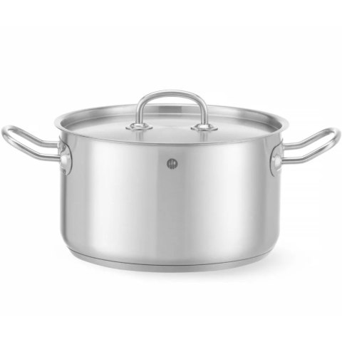 Garnek średni Kitchen Line z pokrywką 6 l śr. 240 x 135 mm - Hendi 836309 Hendi