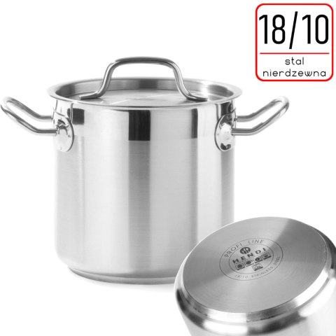 Garnek wysoki Profi Line z pokrywką dno Sandwich 37 l śr. 360 x 360 h - Hendi 832707 Hendi