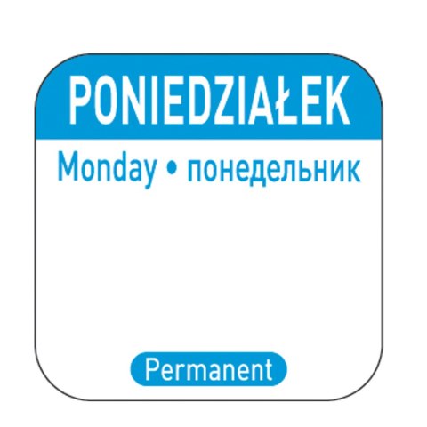 Naklejki food safety na pojemniki wielokrotnego użytku Poniedziałek PL RU EN 1000 szt. Hendi 850077 Hendi
