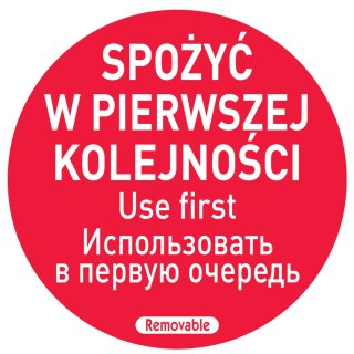 Naklejki food safety spożyć w pierwszej kolejności PL RU EN 500 szt. Hendi 850152 Hendi