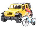 Jeep Wrangler Rubicon z rowerem i figurką BRUDER