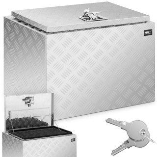 Skrzynka narzędziowa warsztatowa aluminiowa z pokrywą 120 l MSW