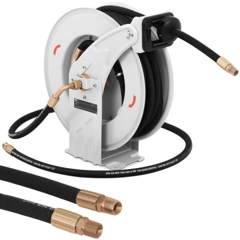 Wąż przewód pneumatyczny ciśnieniowy gumowy zwijany na bębnie 160 bar 15 m + 2 m MSW