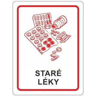 Naklejka na pojemnik na stare LEKI 16x12cm GSG24