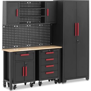 Zestaw mebli warsztatowych szafa 2 szafki na kółkach ściana perforowana MSW