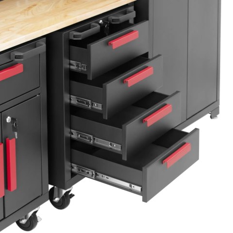 Zestaw mebli warsztatowych szafa 2 szafki na kółkach ściana perforowana MSW