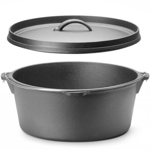 Kociołek żeliwny garnek myśliwski nad ognisko do zup gulaszy śr. 310 x 155 mm 7.2 l Hendi