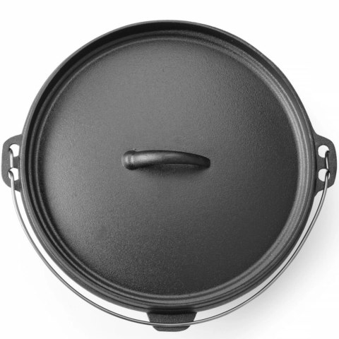 Kociołek żeliwny garnek myśliwski nad ognisko do zup gulaszy śr. 310 x 155 mm 7.2 l Hendi