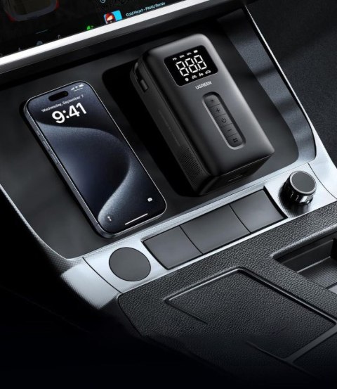 Kompresor powietrza 150PSI 10bar z akumulatorem i latarką LED czarny UGREEN