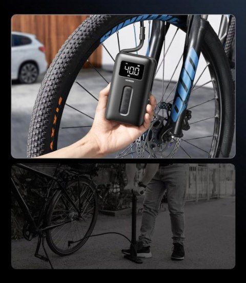 Kompresor powietrza 150PSI 10bar z akumulatorem i latarką LED czarny UGREEN