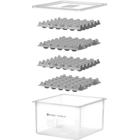 Pojemnik na jajka 8 tacek na 120 jaj OVOBOX 18 l 355 x 325 x 200 mm Hendi