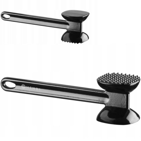 Tłuczek do mięsa dwustronny aluminiowy 255 x 65 x 70 mm - czarny Hendi