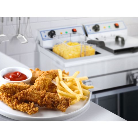 Frytownica podwójna dwukomorowa z kranami 400V - 2x10L Royal Catering