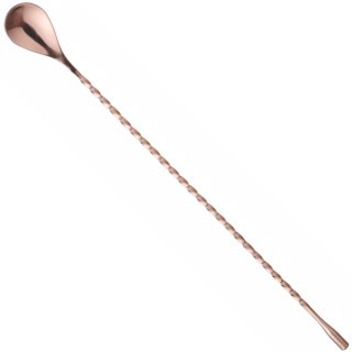 Łyżka barmańska do drinków koktajli długa 385 x 35 mm - miedziana Bar Up