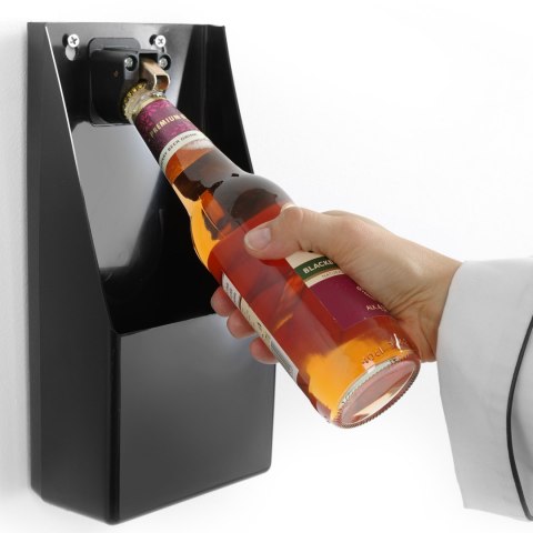 Otwieracz do butelek z pojemnikiem na kapsle ścienny Hendi 643914 Bar Up